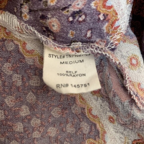 Altar'd State Womens Size Medium Multicolor Rayon Paisley Print Blouse - Picture 5 of 5
